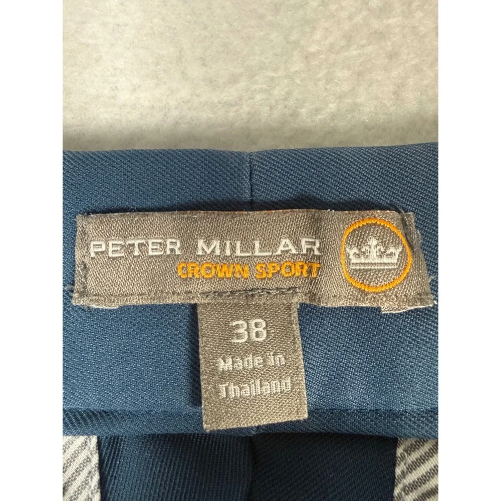 Peter Millar Crown Sport Golf Shorts Mens 38 Blue Polyester Performance Luxury